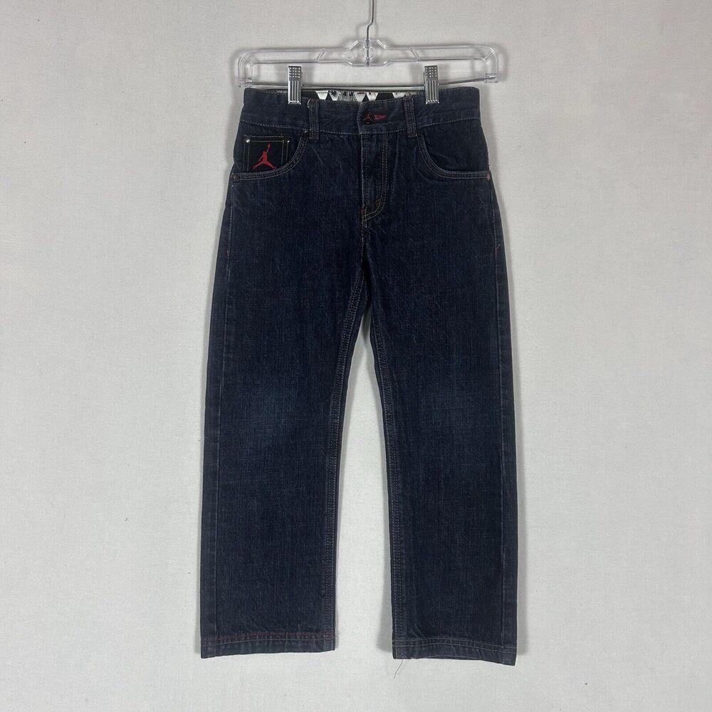 Jordan Jeans Boys Youth Size 8 Reg 24x22 Dark Wash Blue Denim Casual Straight